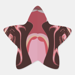 Wunderschönes afrikanisches Maroon Motif Print Des Stern-Aufkleber