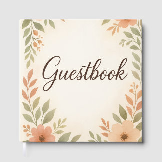 Wunderschönes Aquarell-Gästebuch – Pfirsichrosen Gästebuch