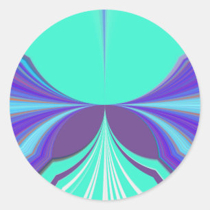 Wunderschönes atemberaubendes lila cyan Motiv Must Runder Aufkleber