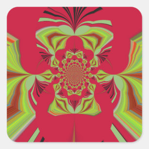 Wunderschönes außergewöhnliches afrikanisches rot- quadratischer aufkleber