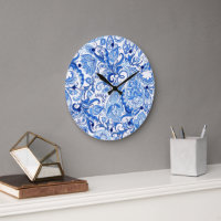Wunderschönes blau-weißes florales Paisley-Kunstmu