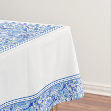 Wunderschönes blau-weißes florales Paisley-Kunstmu