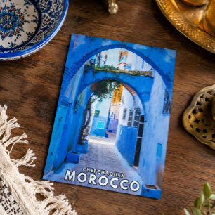 Wunderschönes Blaues Chefchaouen Marokkanische Arc Postkarte