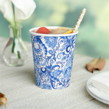 Wunderschönes blaues Floral Paisley Kunstmuster