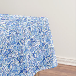 Wunderschönes blaues Floral Paisley Kunstmuster Tischdecke