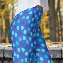 Wunderschönes blaues und keltisches blaues Polka D Leggings