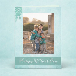 Wunderschönes Blue Floral Happy Mother's Day Foto Karte