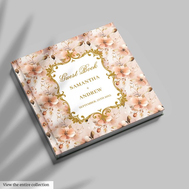 Wunderschönes Blush Gold Wedding Gästebuch (Gorgeous Blush Gold Wedding Guest Book for Guests)