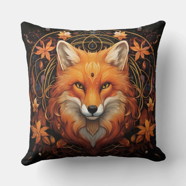 Wunderschönes Boho Fox Akzent Kissen (Rückseite)