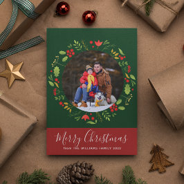 Wunderschönes botanisches Frohfestivals Foto Feiertagskarte