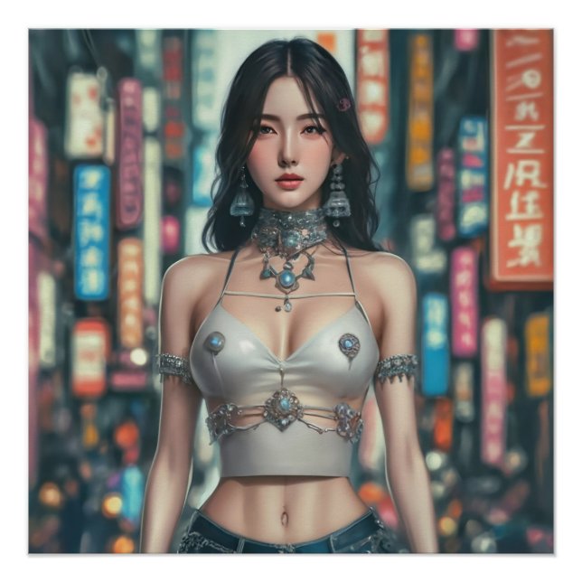 wunderschönes chinesisches Mädchen Poster (Vorderseite)