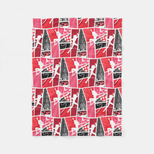 Wunderschönes Comic Ladybug Paris Pattern Fleecedecke