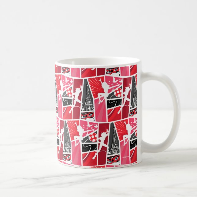 Wunderschönes Comic Ladybug Paris Pattern Kaffeetasse (Rechts)