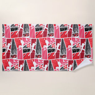 Wunderschönes Comic Ladybug Paris Pattern Strandtuch