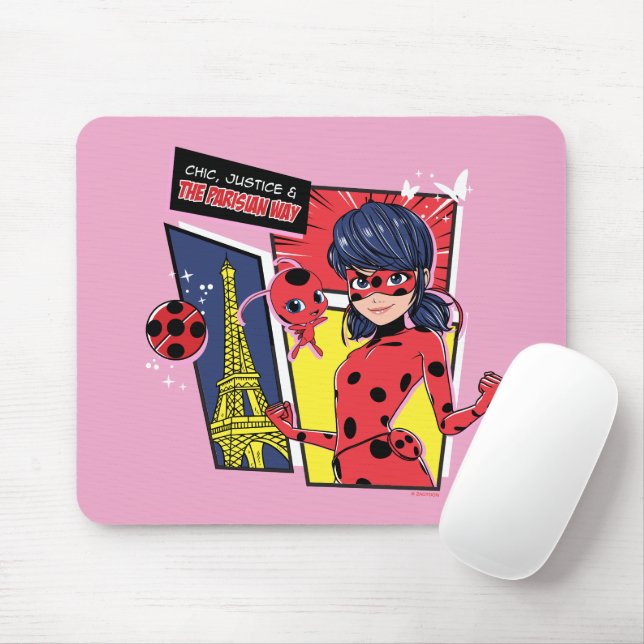 Wunderschönes Comic Ladybug Pariser Weg Mousepad (Mit Mouse)