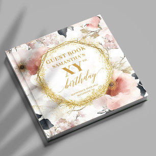 Wunderschönes Dusty Pink Gold Das ganze Geburtstag Gästebuch