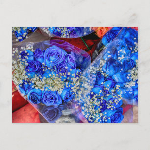 Wunderschönes Foto mit blauen Rose Postkarte
