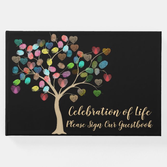 Wunderschönes Foto mit farbenfrohen Fingerabdrücke Gästebuch (Vorderseite)