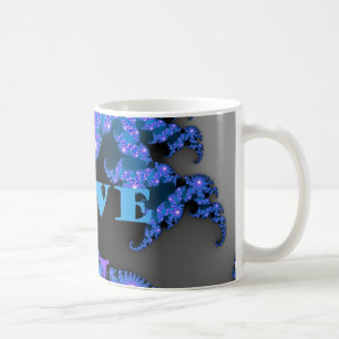 Wunderschönes Galactic Blue Love Textmuster Design Kaffeetasse