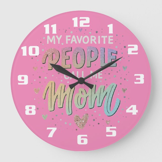 Wunderschönes Geschenk für gesegnete Mutter Liebe  Große Wanduhr (Vorderseite)