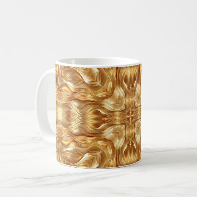 Wunderschönes goldenes abstraktes Muster Kaffeetasse (Vorderseite Links)