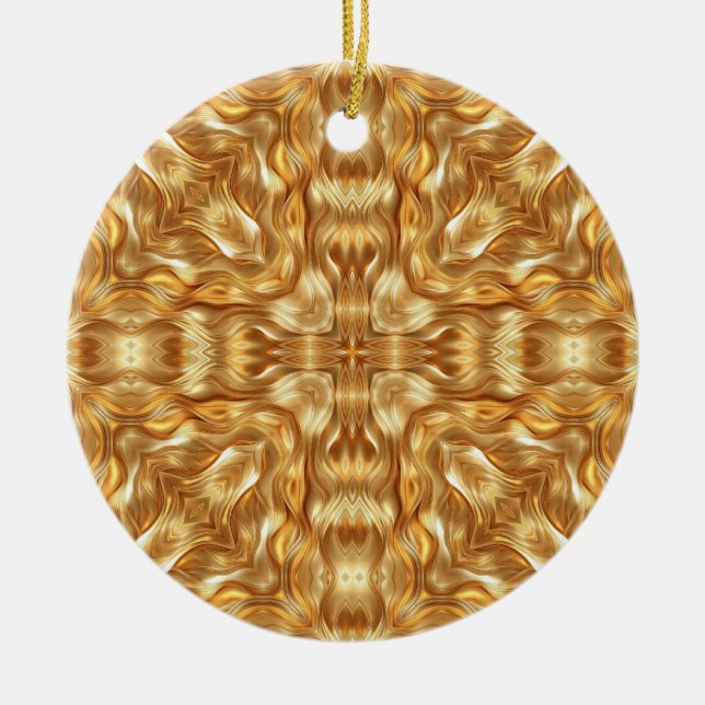 Wunderschönes goldenes abstraktes Muster Keramik Ornament (Vorne)