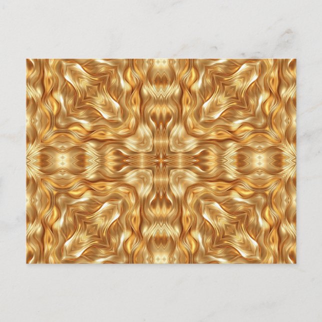 Wunderschönes goldenes abstraktes Muster Postkarte (Vorderseite)
