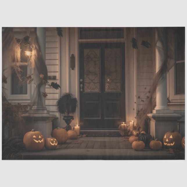 Wunderschönes Halloween-Dekor mit Jack-o'-Laternen Seidenpapier (Vorderseite)