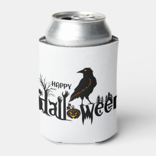 Wunderschönes Halloween mit Crow-Illustration Dosenkühler
