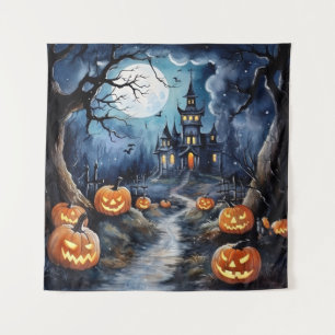 Wunderschönes Halloween-Nachttapestry Wandteppich