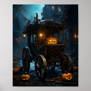 Wunderschönes Halloween-Orangenkürbis Poster
