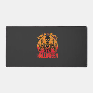 Wunderschönes Halloween-Skelett-Herz Retro-Sonnenu Schreibtischunterlage