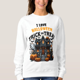 Wunderschönes Haus mit Kürbis und Gespenstern Sweatshirt