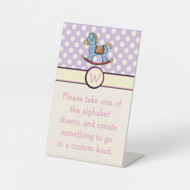 Wunderschönes Herz Rocking Horse Pedestal Schild (Vorderseite)