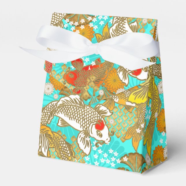 Wunderschönes japanisches Koi-Gastgeschenk Geschenkschachtel (Vorderseite)