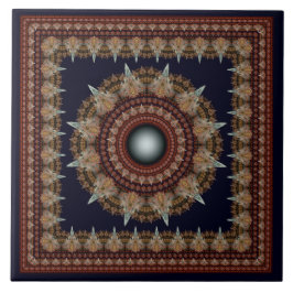 Wunderschönes kaleidoskopisches Fraktal gerahmte O Fliese