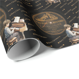 Wunderschönes Kinderpiano - Schwarzer Bronze Geschenkpapier