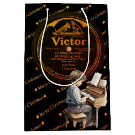 Wunderschönes Kinderpiano - Schwarzer Bronze Mittlere Geschenktüte