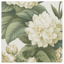 Wunderschönes klassisches, weißes Olivenblumenmust Stoff