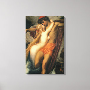 Wunderschönes Meerjungfrau-Paar in Liebe Mensch &  Leinwanddruck