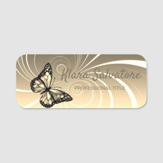 Wunderschönes modernes elegantes Gelb mit Schmette Namensschild