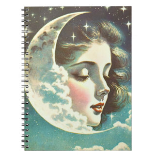 Wunderschönes Mond-Mädchen-Notizbuch Notizblock