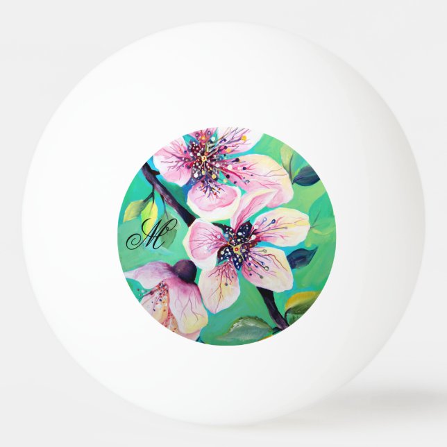 Wunderschönes Monogramm des Sakura-Kirschbaumes Tischtennisball (Vorderseite)