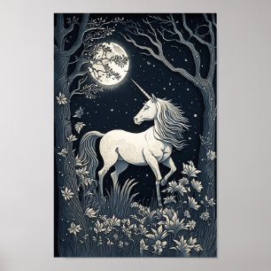 Wunderschönes mystisches Einhornposter Poster