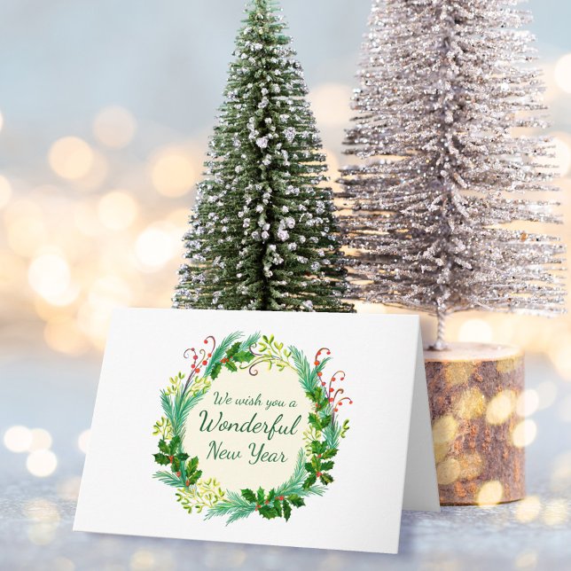 Wunderschönes Neujahr, einfach und elegant Kranz Karte (Von Creator hochgeladen)