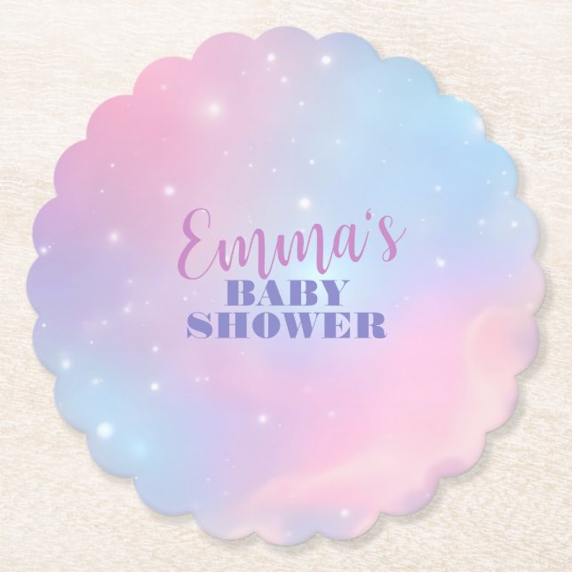 Wunderschönes Pastellrosa Lavendel Kosmische Galax Untersetzer (Vorderseite)