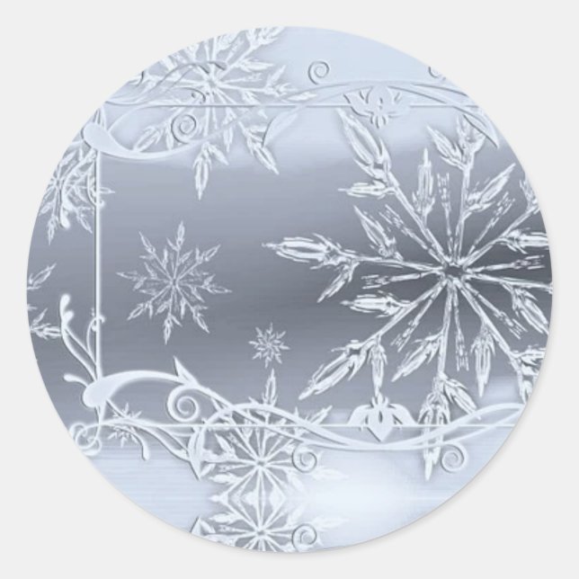 Wunderschönes perfektes Weihnachtssilber SNowflake Runder Aufkleber (Vorderseite)