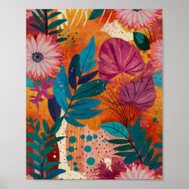 Wunderschönes, pulsierendes Blumenposter Poster