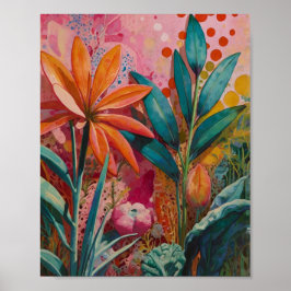 Wunderschönes, pulsierendes Blumenposter Poster