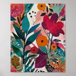 Wunderschönes, pulsierendes Blumenposter Poster